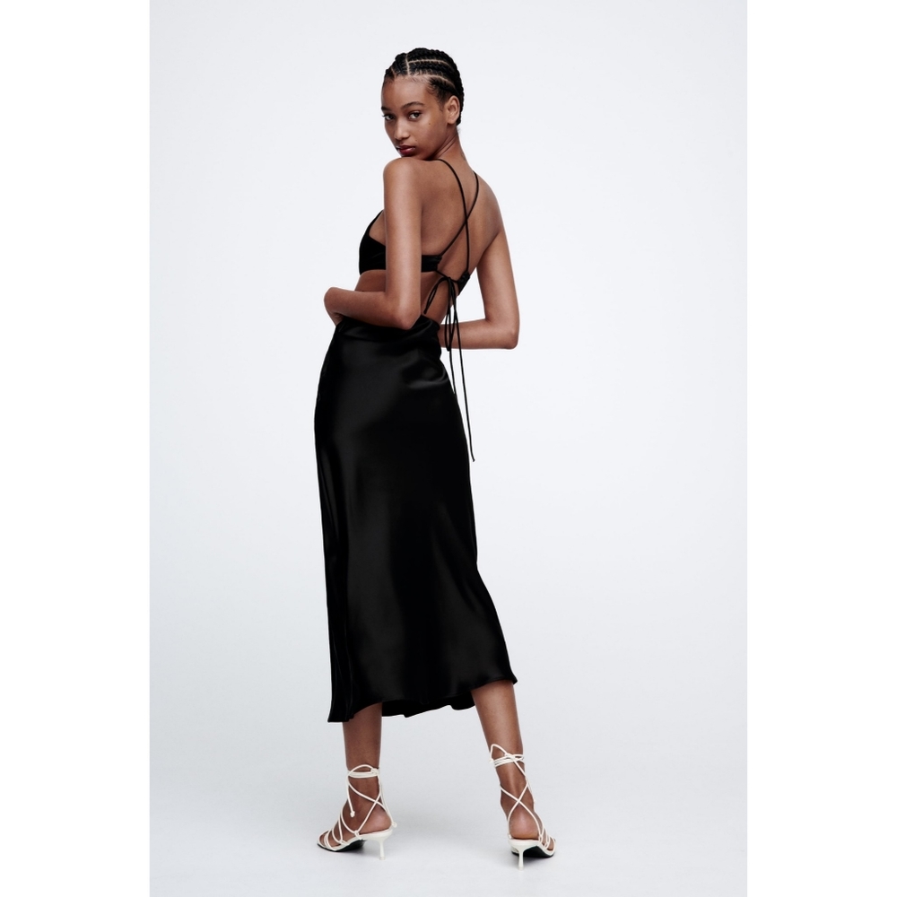 Zara black maxi dress with cut outs - Picture 5 of 15